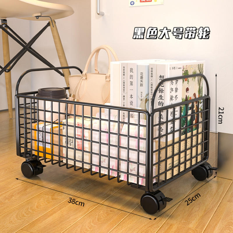 Cesta de almacenamiento debajo de la mesa con caja de acabado de poleas, cesta de almacenamiento de libros para estudiantes, cesta de almacenamiento de juguetes móviles