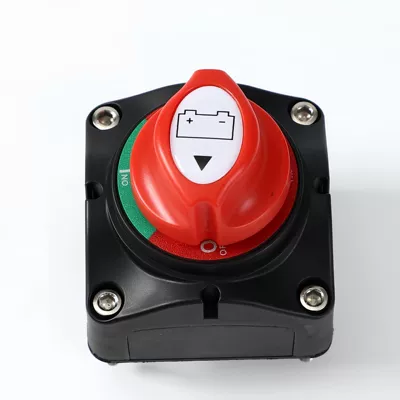 RV modified dual-copper-column two-position battery power-off switch with small cover, knob-type anti-leakage power main switch, made of pure copper (Power supply, ignition system accessories) - small-lid