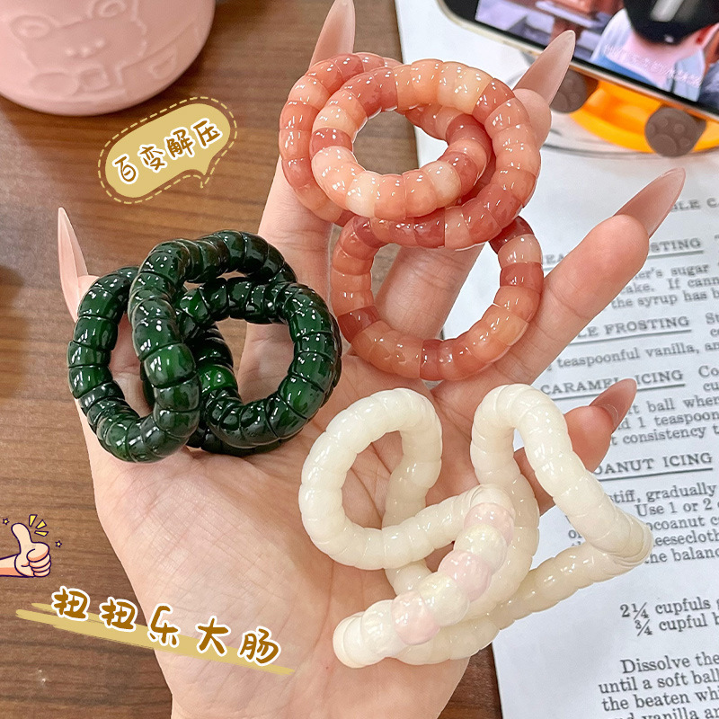 Little Sweet Potato's Versatile Stress-Relief Gadget Twister Pig Intestine Bodhi Bracelet for Students' Concentration Training Fingers