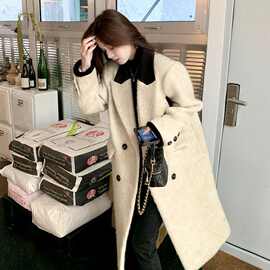 高级感呢子大衣女2025秋冬季新款毛呢外套小个子韩系慵懒风中长款