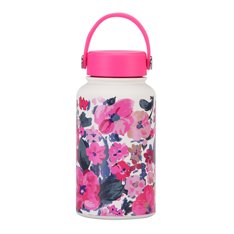 Nueva transfronteriza 650ml taza de vacío de boca ancha portátil de vacío niños estudiante deportes hervidor de agua de impresión al aire libre taza