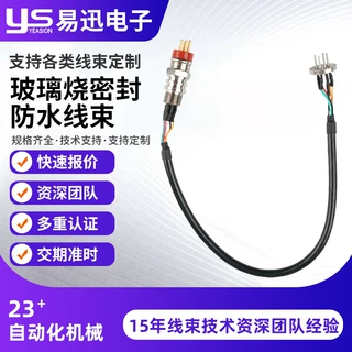 玻璃烧密封防水线高防护信号传输连接线智能机器人设备端子线定制