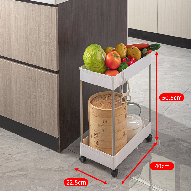 Estante de almacenamiento de cocina Armario de almacenamiento de cajones de múltiples capas tipo piso Estante de almacenamiento de espacio estrecho Estante de almacenamiento de espacio