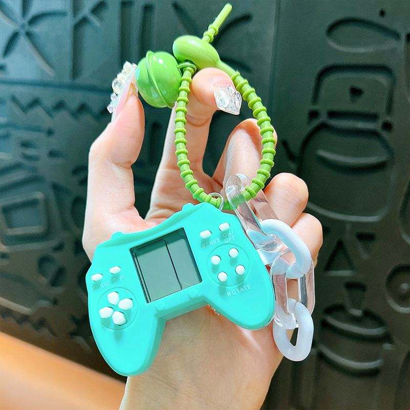 クリエイティブハンドヘルドロシアブロックゲーム機キーホルダー携帯バッグアクセサリー玩具プレゼント卸売り