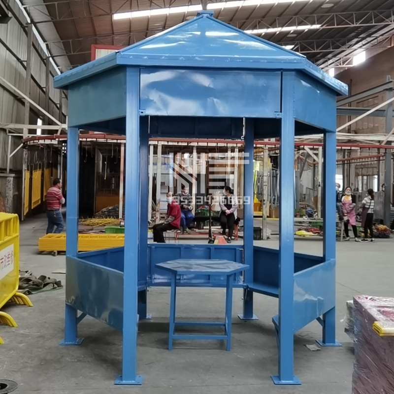 广东工地茶水亭 吸烟亭 休息区吸烟室 工地铁棚现货供应 安全通道