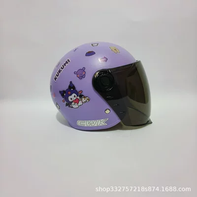 When Falling – Motosiklet kaskı (dəbilqə) - purple-kuromi-sunscreen-long-mirror-3c-children-1-6-years-old-wl07