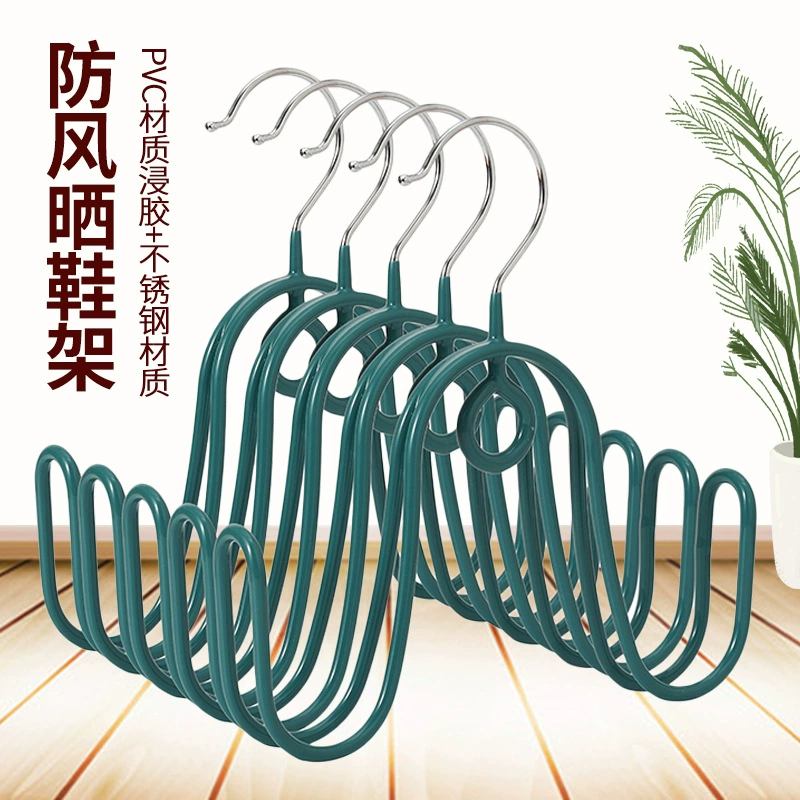 Вешалка для сушки обуви, ветрозащитная вешалка для сандалий на балконе, вешалка для сушки обуви в помещении и на открытом воздухе, вешалка для одежды, домашний уличный крючок для сушки обуви