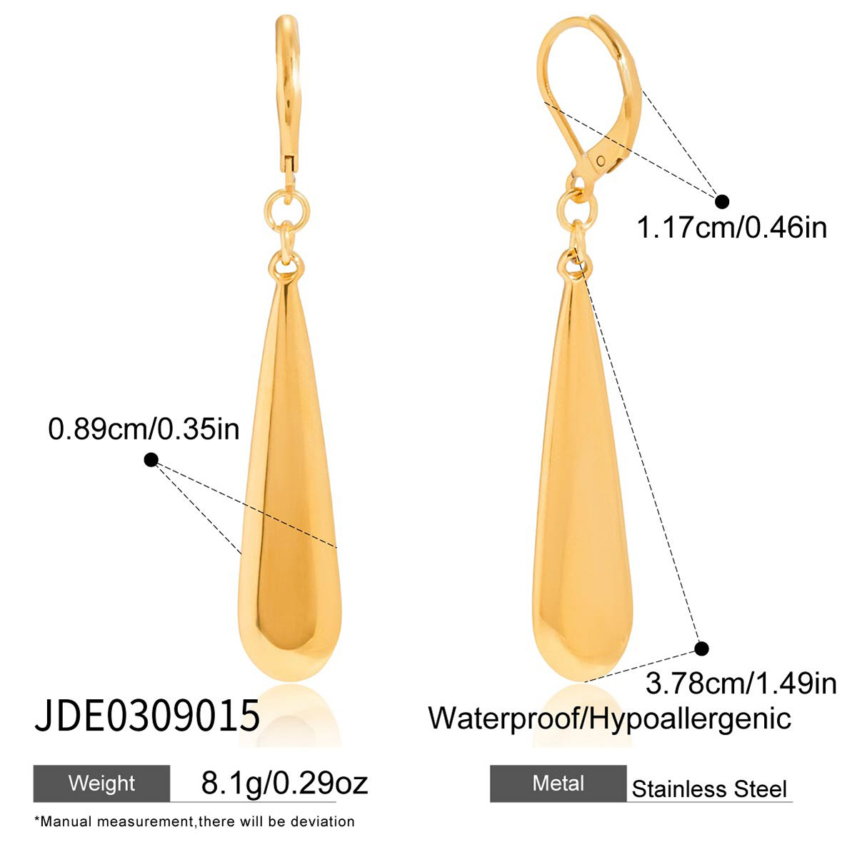 Wanxing colgante de gota de agua clásica de acero inoxidable exagerado pendientes transfronterizos simple estilo de diseño de moda joyas