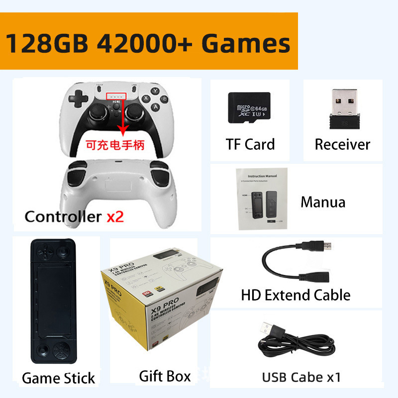 クロスボーダー X9 ゲームコンソール HD ファミリーゲームコンソール PSP ワイヤレスレトロ HDMI テレビゲームコンソール S905X3 X2|undefined