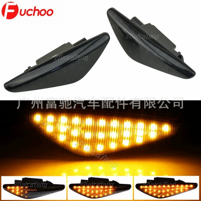 Suitable for BMW E70 X5 E71 X6 F25 X3 car side wing turn signal LED flowing water fender side light (Dönmə işıqları) - black-shell-flowing-water-model