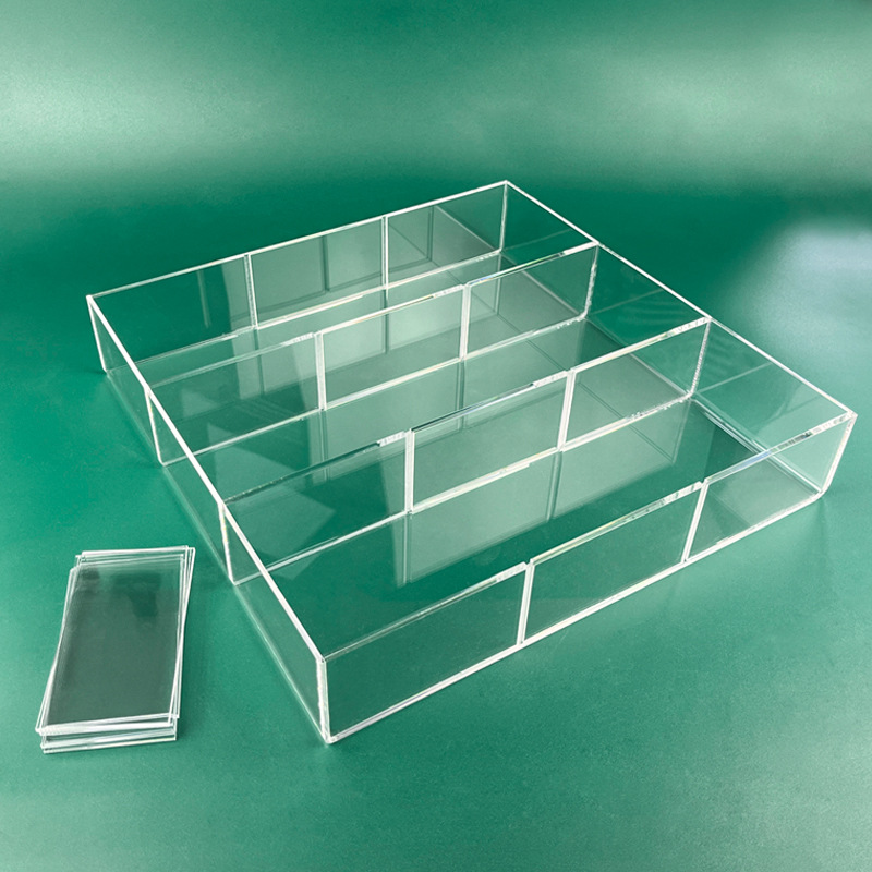 卸売りアクリル厳選収納ケースデスクトップ正方形ジュエリー化粧品ネイルアート九宮格収納ケース透明
