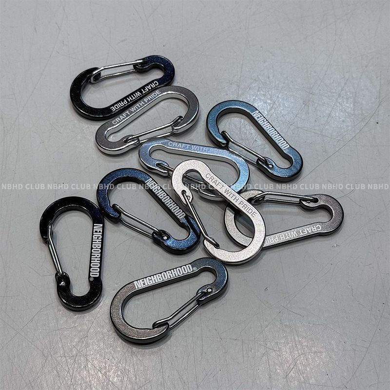 Trendy Spring Buckle Keychain Gourd-Shaped Aluminum Alloy Carabiner Flattened Stainless Steel Wire Hook