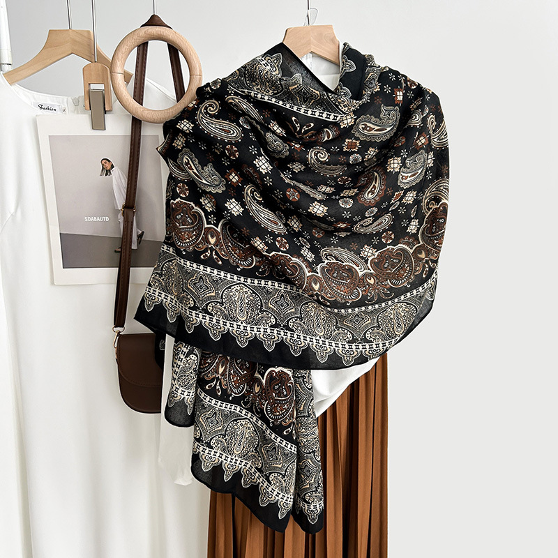 Vintage algodón y lino bufandas elegantes regalos sorpresa del día de la madre mujeres estilo de diseño personalidad de moda