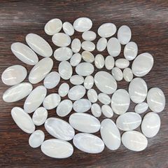 Freshwater shell egg-shaped holeless ring face platform inlaid necklace bracelet pendant face jewelry accessories Amazon hot sale