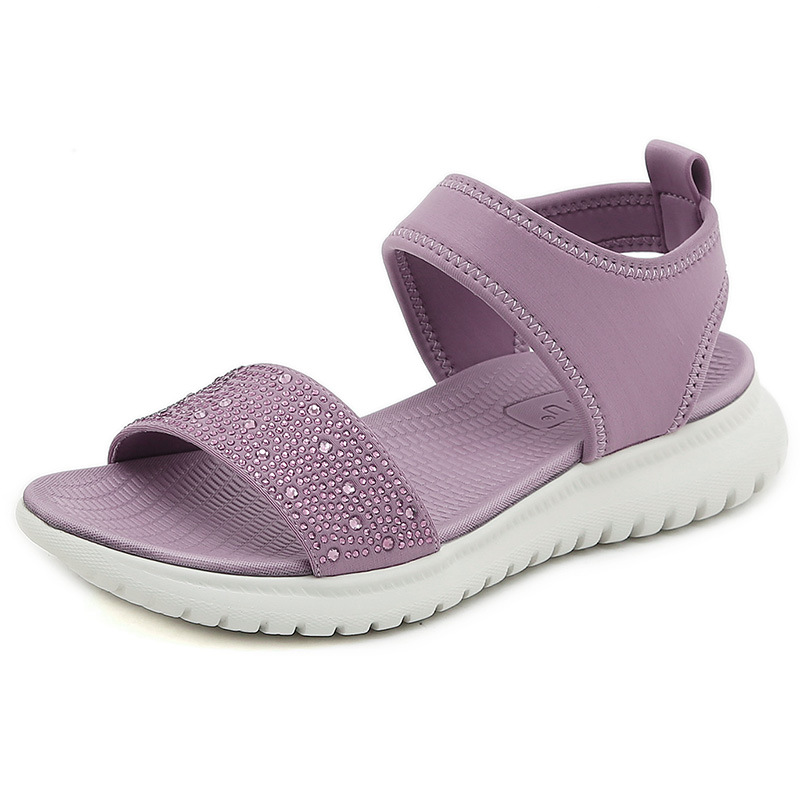 H1109-A3 2024 verano nuevas sandalias simples de las mujeres deportes ligeros estilo rhinestone sandalias de las mujeres entrega de una sola pieza