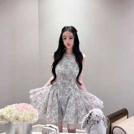 高级感小个子名媛风吊带连衣裙生日party宴会礼服重工蕾丝公主裙