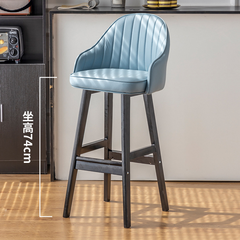 높이 74cm 검은색 목재 + 하늘색 테크니컬 천