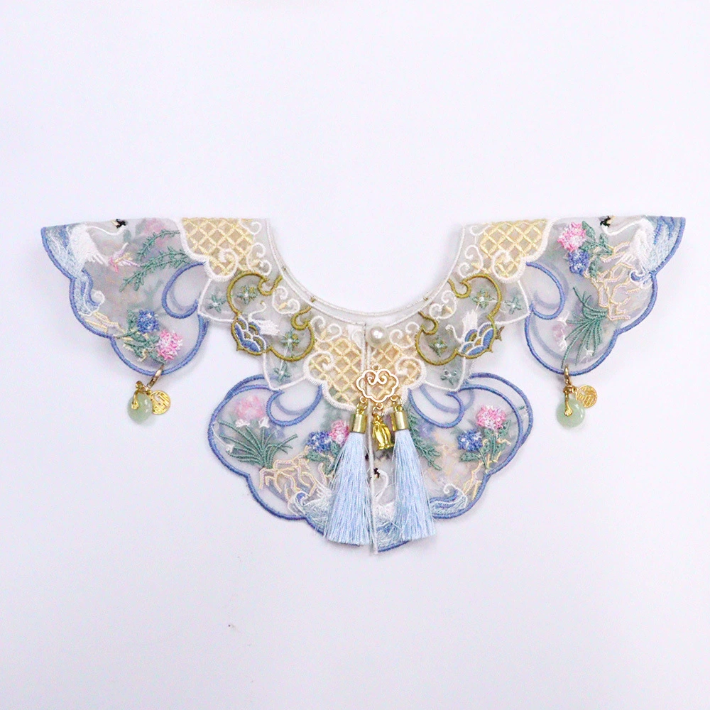 Ханфу китайский стиль бахромы облачные плечи домашних животных лебедь вышитый шарф кошачий древний стиль украшения