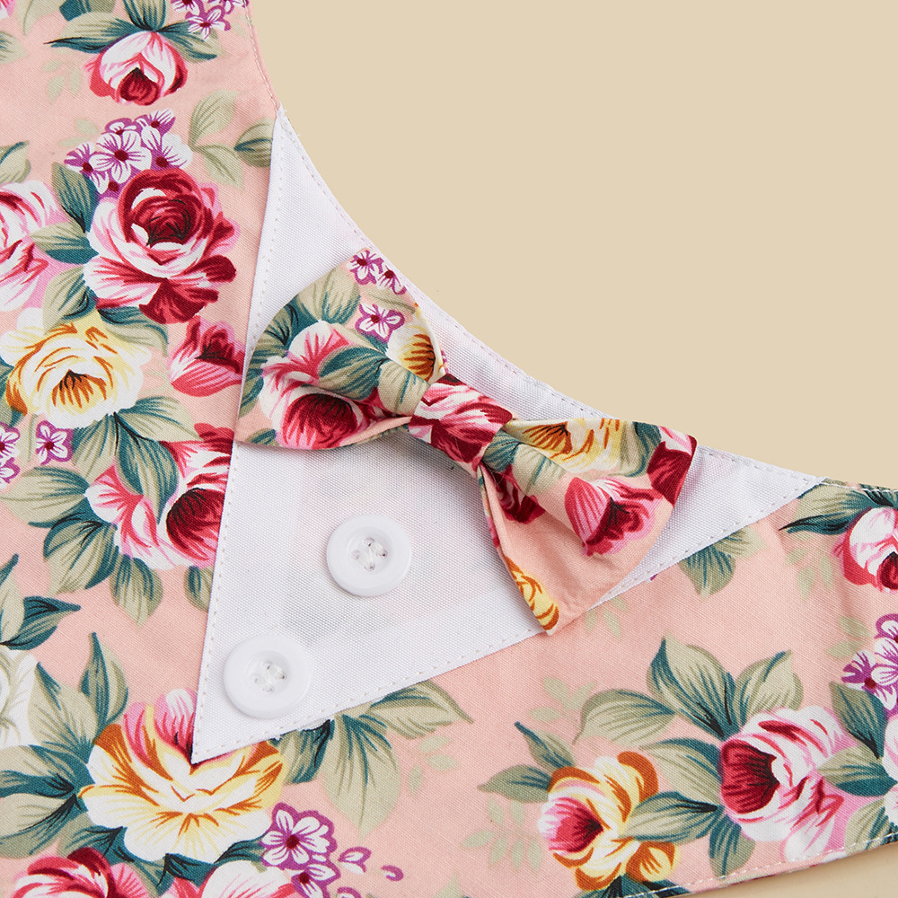 TANPOPO Traje de flores nuevo transfronterizo Toalla de saliva para mascotas Toalla triangular para mascotas Velcro Bufanda para perros