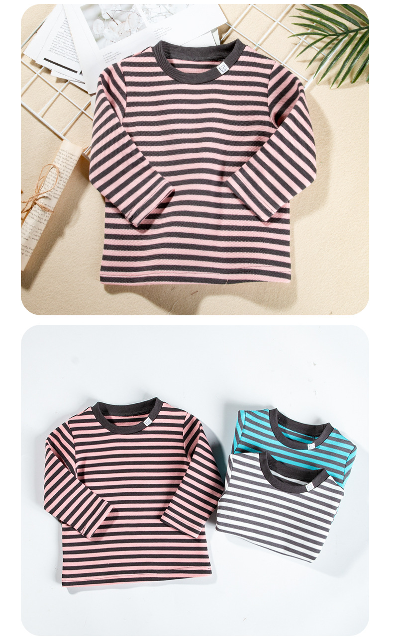 Fashion Cartoon Stripe Cotton T-shirts & Shirts display picture 3