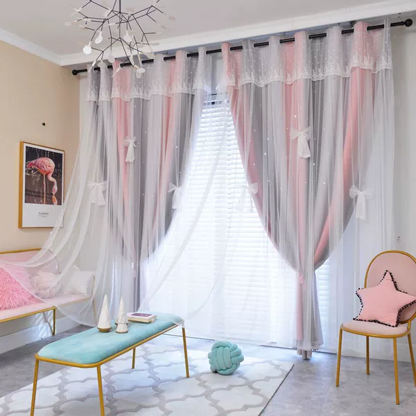 Shunwei Experts Select Good Factory Pink Gray Star Embroidered Style
