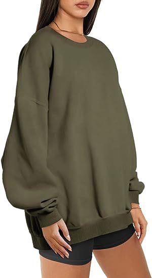 217g Weight Long Sleeve Sleeve Length Pullovers Placket Type Polyester Fabric Type Long Top Length Hoodie Tops Type Daily Occasion Round Neck Neckline Loose Fit Type Solid Color Pattern Winter, Spring, Autumn Season Women's Gender Streetwear Style Hoodies & Sweatshirts Long Sleeve Streetwear Solid Color 8