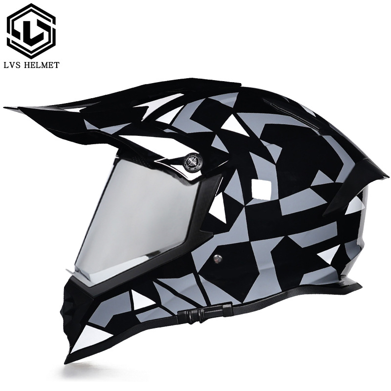 Nuevo off-road tire casco de doble lente carretera tire casco completo motocicleta Larga Distancia unisex Four Seasons universal LVS