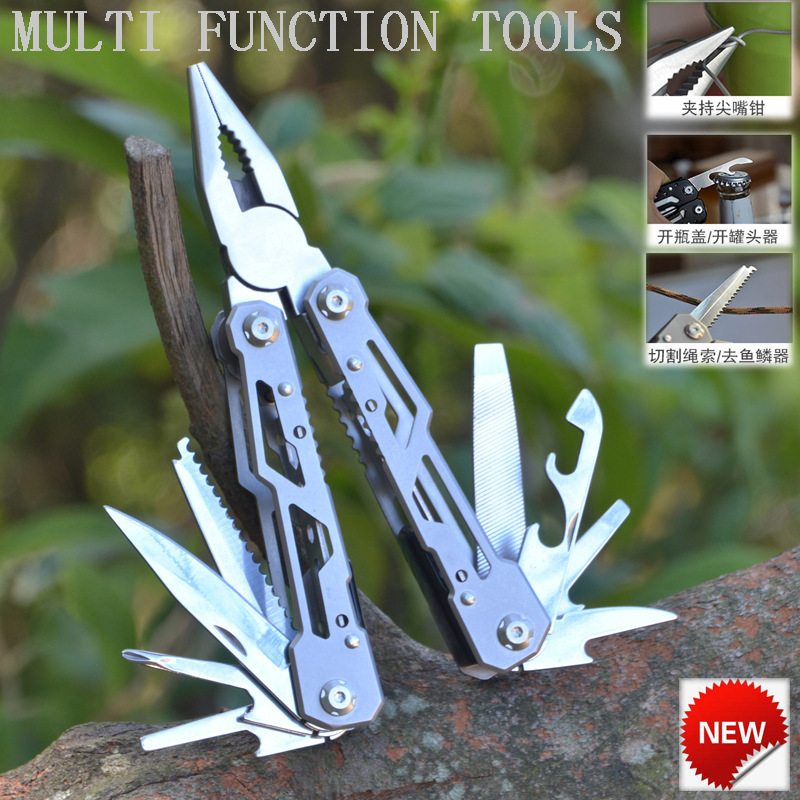 新款全钢折叠多功能刀钳户外便携应急组合工具钳多用小刀尖嘴钳