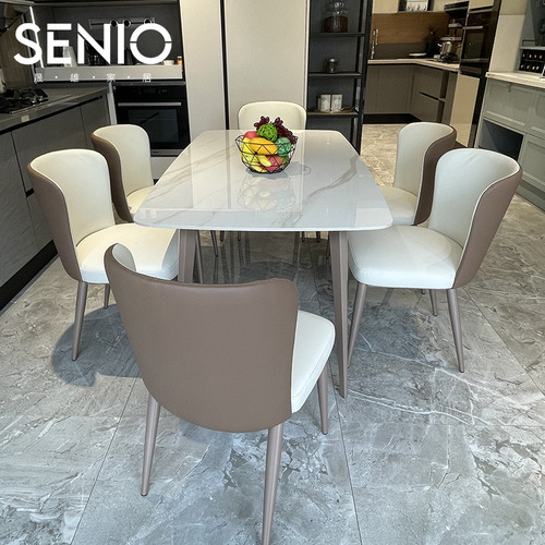 Sheng Xiong Liang Guang Rock Slab Dining Table Chair Set Simple Modern Italian Minimalist Dinner Table Home Restaurant Small Apartment Table