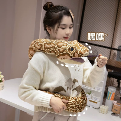 Simulation Python Doll Plush Toy Snake Pillow Cushion Horrifying Scary Rag Doll Funny Tricky Gift Female