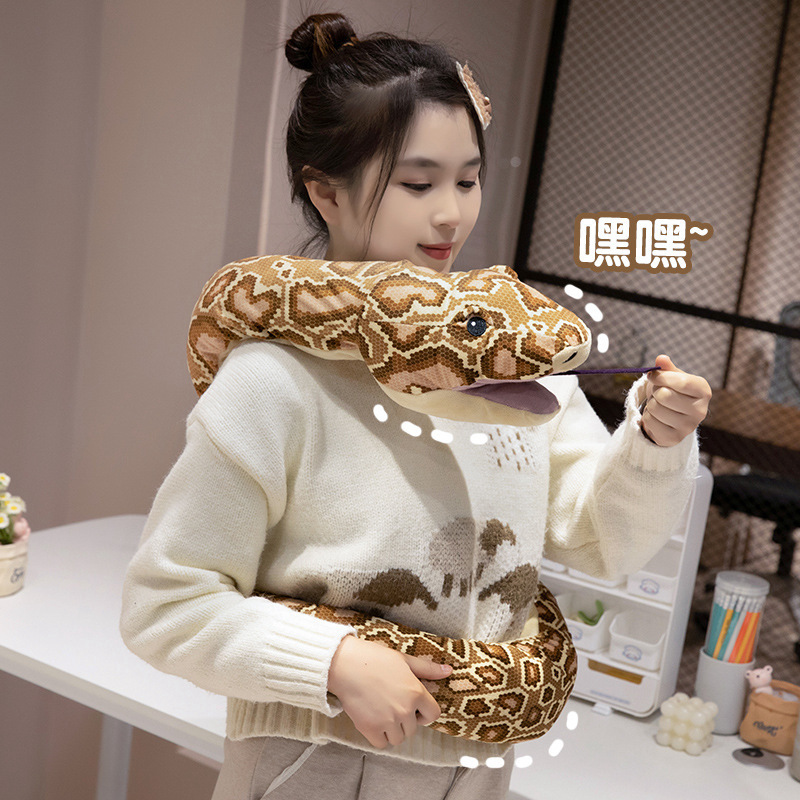 Simulation Python Doll Plush Toy Snake Pillow Cushion Horrifying Scary Rag Doll Funny Tricky Gift Female Simulation Python Doll Plush Toy Snake Pillow Cushion Horrifying Scary Rag Doll Funny Tricky Gift Female