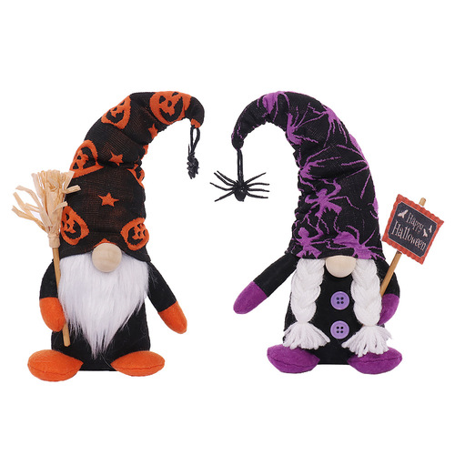 Halloween decorations, venue layout props, forest man holding placards, faceless dolls, doll decorations, cross-border