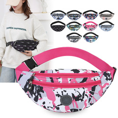 新款戶外運動腰包時尚女士單肩斜背包輕便防潑水尼龍布包休閒胸包