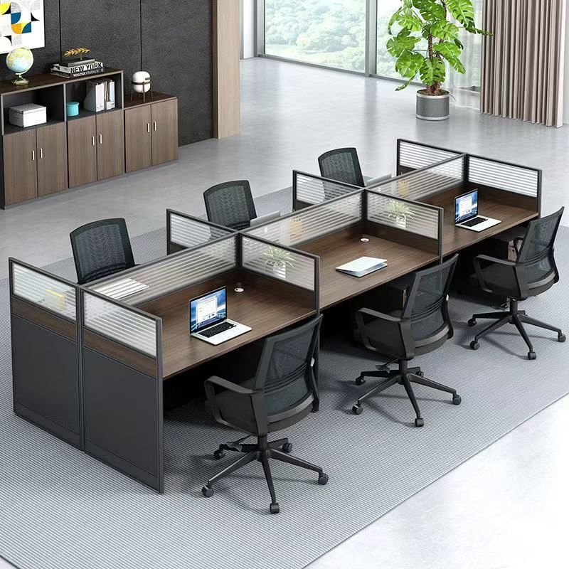 Employee Luxury Office Workstation Desk and Chair Set, Double or Four-Person Partitioned Soundproof Desk Clearance Sale Employee Luxury Office Workstation Desk and Chair Set, Double or Four-Person Partitioned Soundproof Desk Clearance Sale
