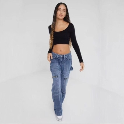 Cropped Top for Export, Sexy Square-Neck Fishbone Tight-Fitting Long-Sleeve T-Shirt, Short Seamless Base Shirt Top