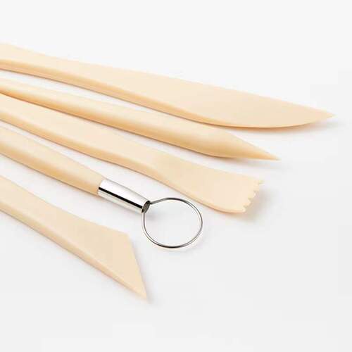 Cross-border pottery tools 5-piece set stone plastic clay carving knife plastic imitation wood DIY handmade pottery clay art knife