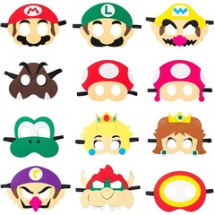 ハロウィンマスク、スーパーマリオマスク、パーティー、仮面舞踏会、マリオマスク、子供用フェルトマスクの越境卸売