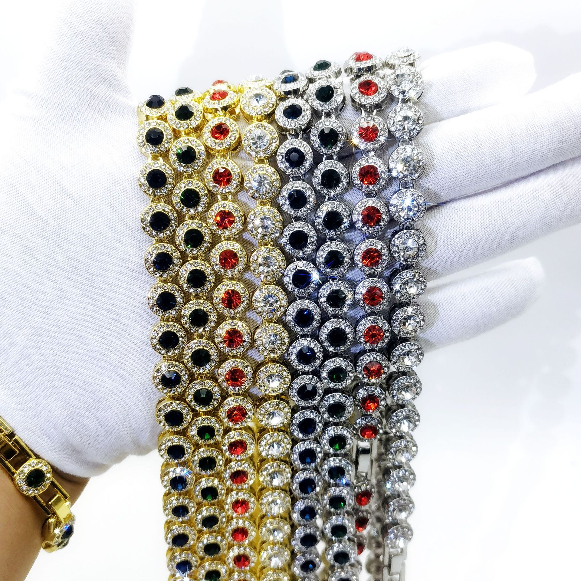 Neue runde kubanische Hip-Hop-Halskette mit 10 mm Durchmesser und Diamanteinlage, trendige Herrenaccessoires für Live-Streaming verfügbar_voghion.com