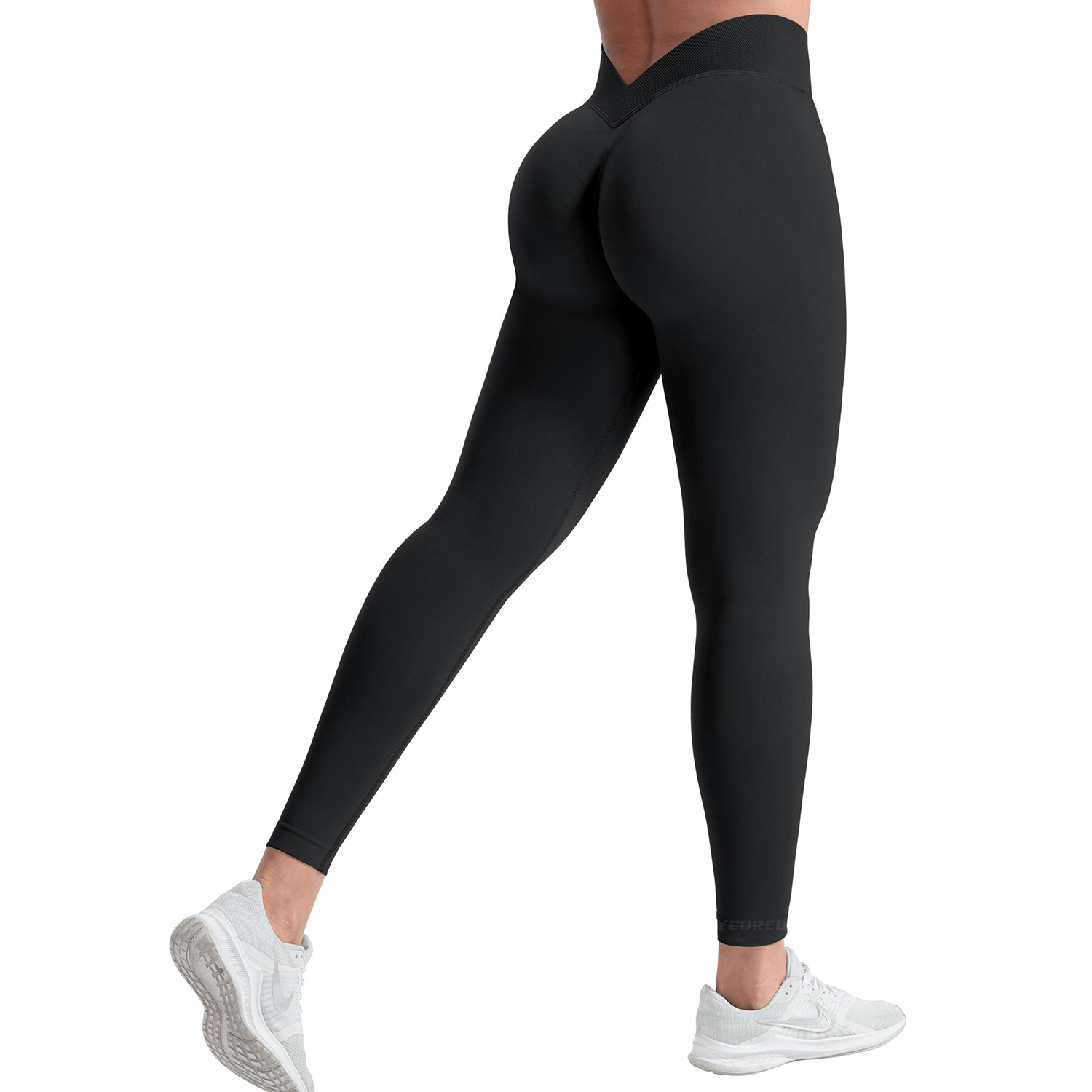 [Personalizado] V desnudo pantalones de pantalonada de mujer en cintura alta caderas mel mel melonía caderas deportivas pantalones de tiburón fitness