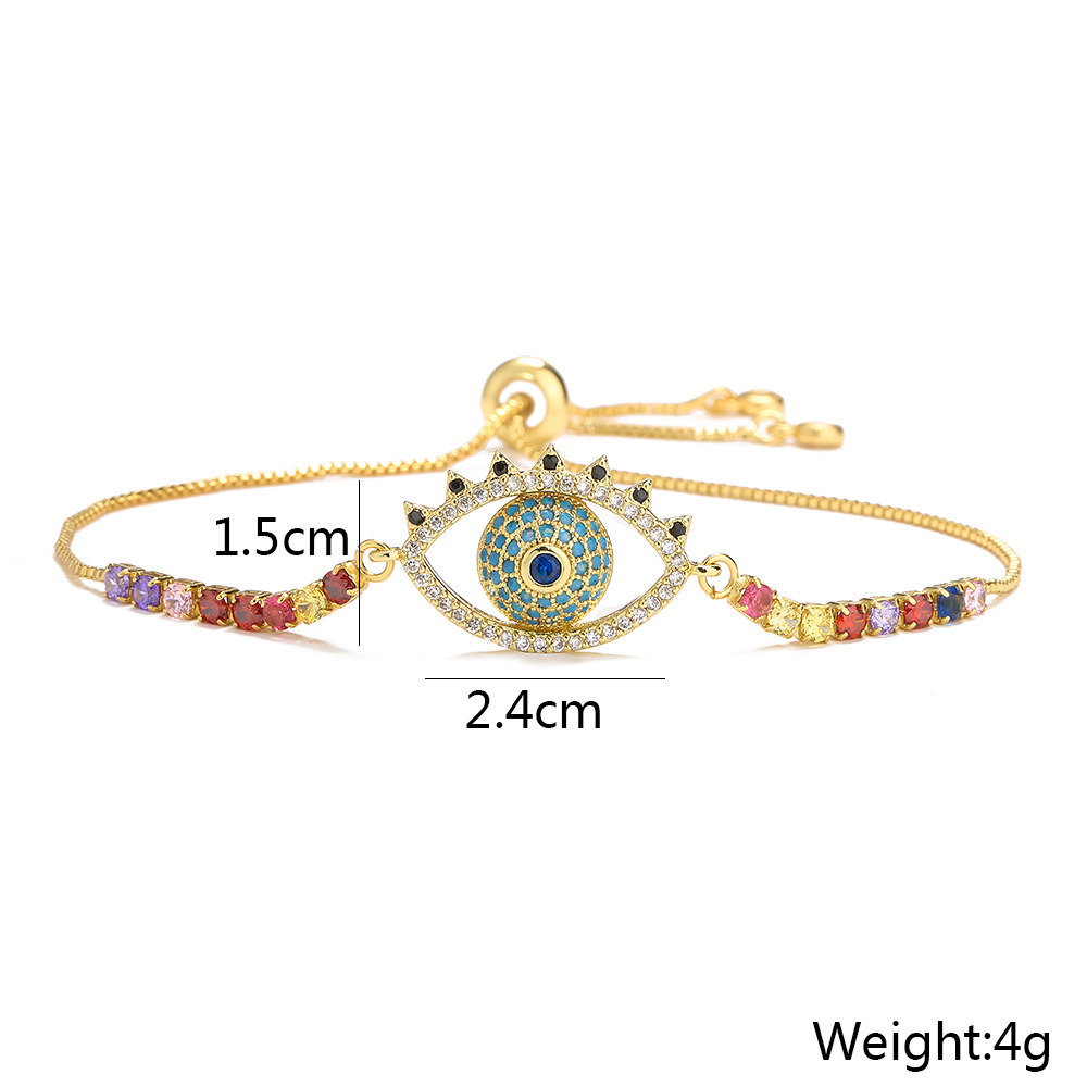 Devil's Eye Bracelet Female Niche Copper Plated 18K Gold Bracelet 1 undefined