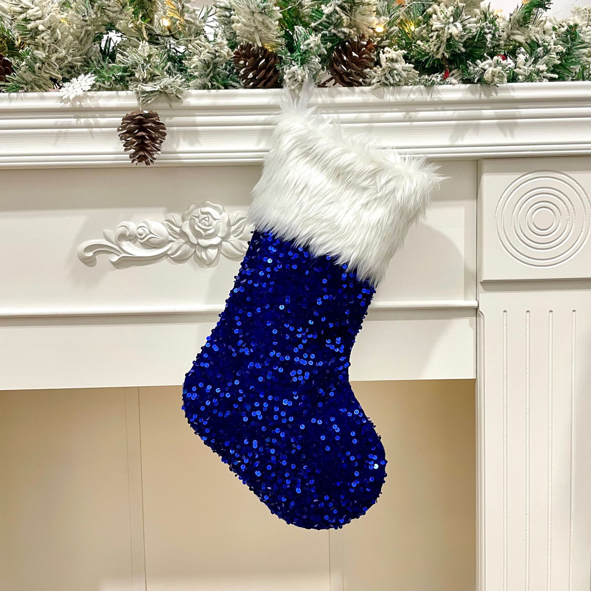 Nuevos productos transfronterizos regalos de Navidad bolsas de dulces de peluche calcetines de Navidad colgantes de árbol de Navidad artículos de decoración de Navidad