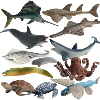 2026新款跨境代发12个逼真的海洋动物形象水下系列跨境代发|ru