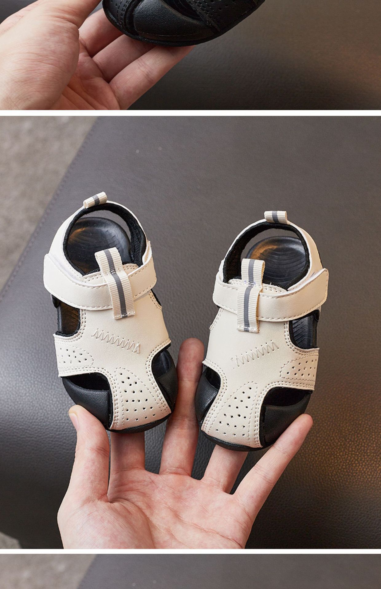 Breathable Closed Toe Kids Sandals Lightweight Non Slip Walking Shoes_voghion.com