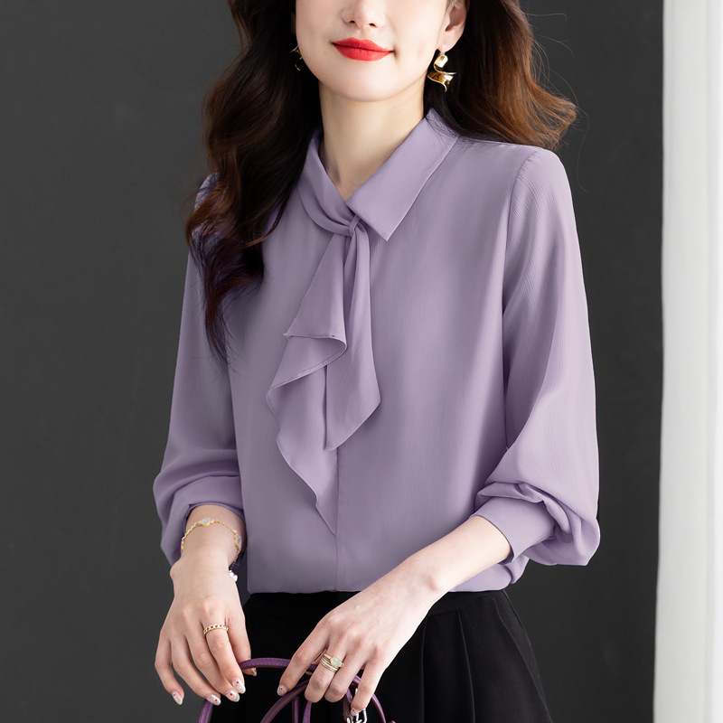 Boutique Silk Shirt for Women 2026 New Fashion Stylish Ribbon Blouse Sweet Youthful Top Boutique Silk Shirt for Women 2026 New Fashion Stylish Ribbon Blouse Sweet Youthful Top