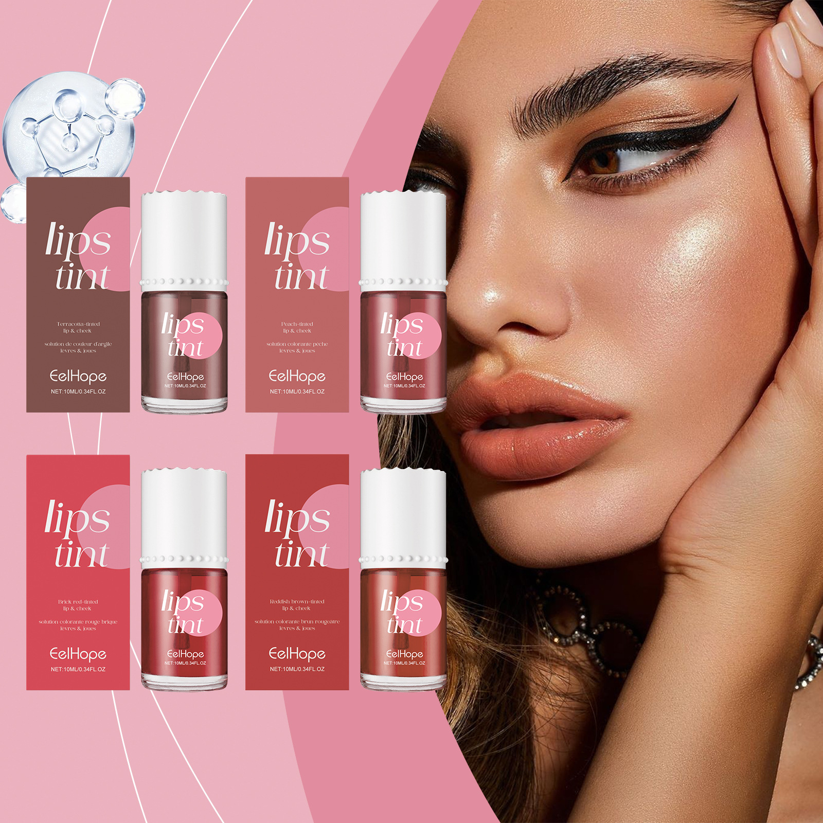 EELHOPE lips and cheeks water lubricant (nudo melocotón), color ligero, maquillaje y lubricante.