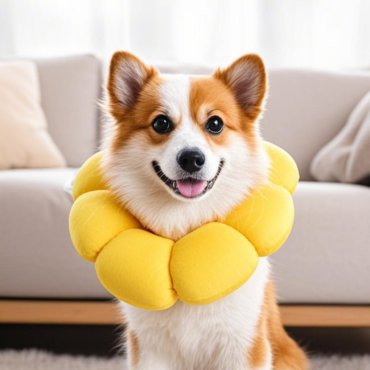 Collar suave de anillo de Elizabeth, casco de perro, anillo anti-lamiendo para mascotas, casco de gato castrado, cuello de algodón de girasol al por mayor