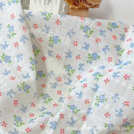 韩国蝴蝶结小碎花纯棉面料衬衫连衣裙提花服装面料发圈发饰棉布料