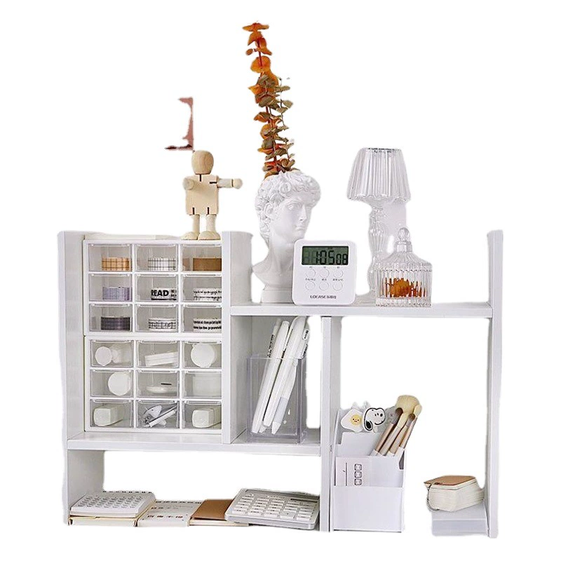 Простой Настольный стеллаж для хранения в общежитии в стиле ins Белая простая книжная полка деревянный Творческий стол комбинированный шкаф стеллаж для хранения