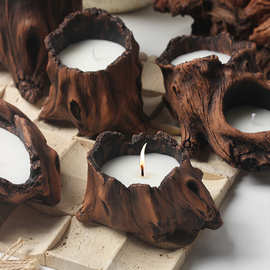 复古仿古简约陶瓷家用香薰蜡烛杯蜡烛空杯烛台摆件大豆蜡容器奇形