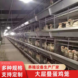 大层叠蛋鸡笼全自动化养殖设备镀锌层叠式蛋鸡笼大型养殖鸡笼子
